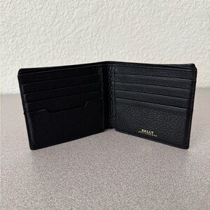 Bally Switzerland Black Leather Bifold Wallet — Used Good Condition